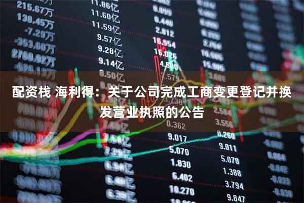 配资栈 海利得：关于公司完成工商变更登记并换发营业执照的公告