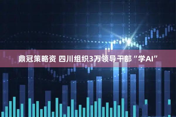 鼎冠策略资 四川组织3万领导干部“学AI”