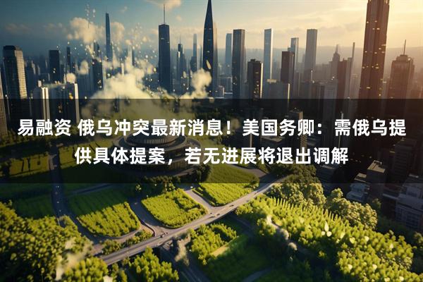 易融资 俄乌冲突最新消息！美国务卿：需俄乌提供具体提案，若无进展将退出调解